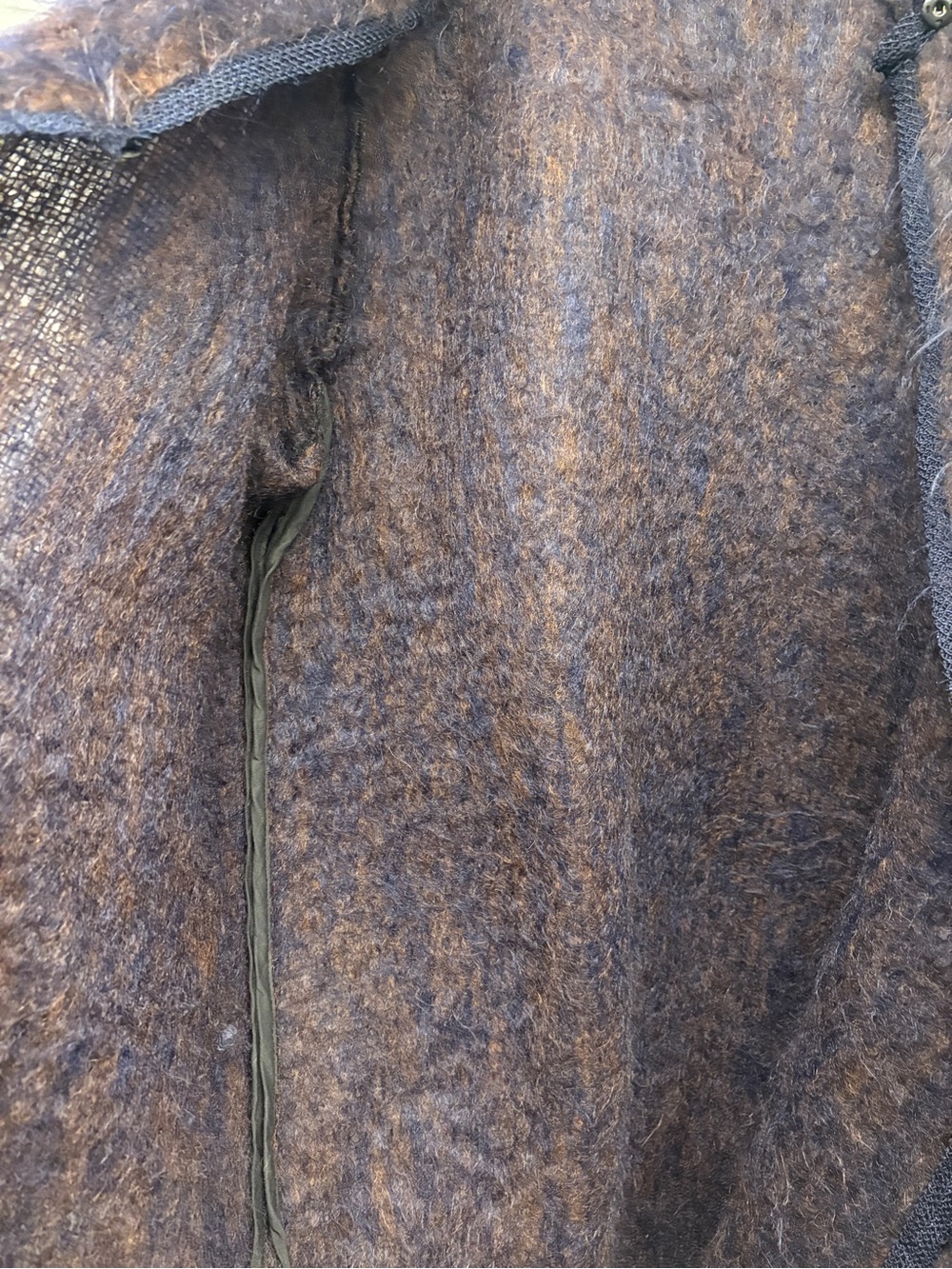 Vintage Purple/Aubergine & Brown Mohair-Cardigan with Snap Buttons - Picture 8 of 10